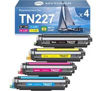 MYTONER TN227 - Cartuchos de tóner de Alto Rendimiento, 4 Unidades, compatibles con Brother TN227 TN-227 TN227BK TN223 para Impresora HL-L3210CW MFC-L3750CDW MFC-L3710CW HL-L3270CDW (TN-227BK/C/M/Y
