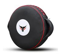 Mytra Fusion Almohadillas de Boxeo - Almohadilla Redonda de Cuero Real para Boxeo, MMA, Muay Thai, Kickboxing, Mitones de Enfoque de Entrenamiento (Black)