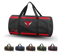 Mytra Fusion Bolsa de Viaje - Bolsa Viaje con tracolla regolabile Bolsa Deporte Hombre & Mujer Travel, Weekend, Bolso Viaje (Black/Red)