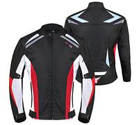 Mytra Fusion Chaqueta Moto Hombre Impermeable, Armadura, Invierno, Todo Clima (Black/Red, L)