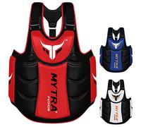 Mytra Fusion Chest & Belly Protector Body Shield Body Armor Body Pad Body Protector Chest Ribs and Belly Protector for Boxing MMA Muay Thai Fitness Gym Workout (Red Black)