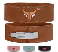 Mytra Fusion cinturon gym Cuero Genuino cinturon powerlifting, cinturon gimnasio hombre & Mujer cinturon halterofilia for Gym, Training, Weight Lifting, Deadlifts and Bodybuilding (Brown, L)