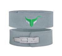 Mytra Fusion cinturon gym Cuero Genuino cinturon powerlifting, cinturon gimnasio hombre & Mujer cinturon halterofilia for Gym, Training, Weight Lifting, Deadlifts and Bodybuilding (Grey, XL)