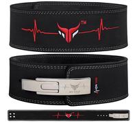 Mytra Fusion cinturon gym with Lever Buckle cinturon powerlifting for Hombre y Mujer 4" de ancho Piel Genuina cinturon gimnasio para gimnasio, entrenamiento, fitness y entrenamiento (Black, XL)