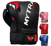 Mytra Fusion Guantes de boxeo - Guantes de entrenamiento MMA perfectos para punch, kickboxing, fitness, sparring, muay thai, entrenamiento y lucha (Black, 16-oz)