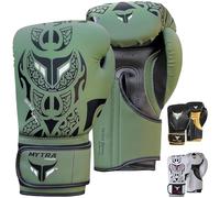 Mytra Fusion Guantes de Boxeo - Guantes de Entrenamiento MMA Punch, Kickboxing, Fitness, Sparring, Muay Thai, Entrenamiento y Lucha (Olive Green, 14-oz)