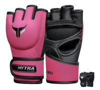 Mytra Fusion Guantes MMA Mujeres guantillas MMA para Kickboxing Muay Thai Training Cage Fighting y Mixed Martial Arts Grappling Guantes (Pink, L)