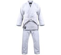 Mytra Fusion Judo Gi - Uniforme de Judo para Adultos Resistente para Entrenamiento y Competición - Kimono de Judo Duradero con Costuras Reforzadas y Cinturón Incluido (Blanco, 3-160)