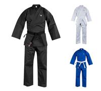 Mytra Fusion Karate Gi Infantil con Cinturón - Traje de Entrenamiento de Artes Marciales 200 g para Niños y Niñas - Uniforme de Karate para Estudiantes (Negro, 00/120)