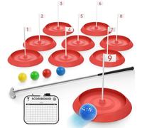Mytrix Juego de mini golf, mini campo de golf para interiores para adultos, incluye 9 agujeros, 4 pelotas, tarjeta de puntuación de borrado en seco y putter de golf, construye tu propio campo de golf