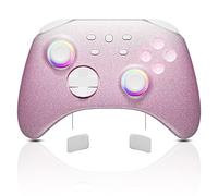 Mytrix Pink Gradient Pro Controller for Switch/OLED/Lite Steam Deck, Pro Controller with Turbo, Motion, Vibration, Wake-Up, Headphone Jack and Dynamic Joystick RGB Lighting, Gaming Genshin Impact