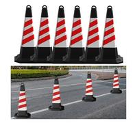 MYUYEE 6 Paquetes de Conos de tráfico portátiles Conos de Seguridad livianos con asa y Collar Reflectante Conos Reflectantes para estacionamiento Deportes y,Rojo-Alto 66 cm/26,0 Pulgadas