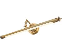 MYUYEE Applique Da Parete, Luce A Led Vintage per Specchio, Lampada Da Bagno Retrò In Ottone Impermeabile, Luci per Trucco Frontali Regolabili.(Un Solo Colore - 63 Cm, 10 W)