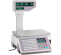 MYUYEE Balanza Digital con Impresora De Etiquetas De Precio, Capacidad De 30 Kg/66 LB, Doble Pantalla LCD, Pesaje E Impresora Térmica para Supermercados Y Tiendas Mino