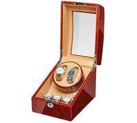 MYUYEE Caja Enrolladora De Relojes para Relojes Automáticos, Madera Maciza De Nogal, Acabado En Pintura Piano, Adaptador Exterior Y Motor Silencioso. ¡Qué Amable De Tu Part(2+0)