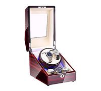 MYUYEE Caja para Enrollar Relojes con Capacidad para 2 Relojes Automáticos + 3 Compartimentos De Almacenamiento. Acabado En Pintura Lacada con Luz Led Azul Y Motor Silencio(Automóvil Club Británico)