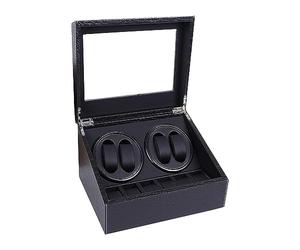 MYUYEE Caja para Relojes con Mecanismo De Cuerda Automático, Expositor con Motores Silenciosos, Mecanismo De Cuerda De Fibra De Carbono Y Cuero, Rotación Automática, E