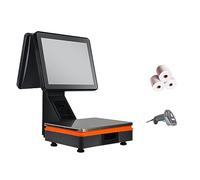 MYUYEE Caja Registradora De 15,6 Pulgadas, Pantalla Táctil Dual Windows, Báscula Electrónica para Pc, 4G+64G(B)
