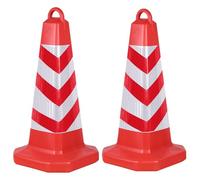 MYUYEE Conos de tráfico portátiles ABS de 248 Pulgadas con asa y 2 Tubos de Arena Ligeros y con película Reflectante para Seguridad Vial.,Rojo - Altura 63 cm/24,8 Pulgadas