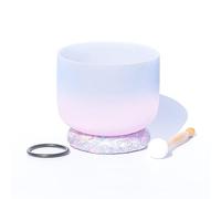 MYUYEE Cuenco De Canto De Cristal para Yoga con Degradado Rosa Índigo, De 7 A 12 Pulgadas, Hecho A Mano, Accesorio para Aliviar La Fatiga Y La Ansiedad, Apto para Principiantes Y Pro(11 Pulgadas)
