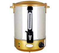 MYUYEE Dispensador De Agua Caliente con Caldera - Termo Eléctrico Ajustable para Hostelería con Indicador De Nivel De Agua para Preparación De Cerveza, Buffet Y Uso Comerci(Oro-30L)
