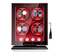 MYUYEE Estuche Automático para Relojes con Soporte para 4 Relojes + 6 Relojes Flexibles. Caja para Relojes De Gran Capacidad con Acabado Lacado Pillowspiano Y Motor Silenci(Mi)