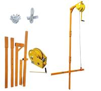 MYUYEE Herramienta De Elevación para Aire Acondicionado, Cabrestante Autoblocante Y Soporte, Herramienta De Desmontaje para Gran Altitud 1C(Soporte Engrosado De 5 HP + 20 M)