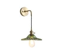 MYUYEE Lampada Da Parete A 1 Luce, Stile Nordico, In Vetro, per Camera Da Letto, Comodino, Loft, Stile Retrò, In Ottone, con Filo Di Sospensione Regolabile, Lampada Da Pare