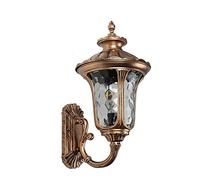 MYUYEE Lampada Da Parete Europea per Esterni Impermeabile Corridoio Balcone Giardino Villa Interni Retrò Lampada Da Parete Da Giardino Lampada Da Parete Decorativa per Este(Ottone)