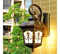 MYUYEE Lampada Da Parete In Metallo Europeo per Finestre, Griglie, Impermeabile, per Esterni, con Personalità, Ideale per Corridoio, Vialetto, Giardino, Villa, Cortile. Sem(Oro-Piccolo)