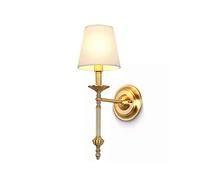 MYUYEE Lampada Da Parete Lampada Da Parete Creativa In Ottone, Lampada Da Parete In Rame per Camera Da Letto, Comodino, Applique E14 con Paralume In Tessuto per Casa, Villa
