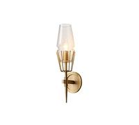 MYUYEE Lampada Da Parete, Lampada Da Parete Semplice In Rame, Applique Di Lusso In Vetro, Illuminazione Da Parete E14, Lampada Da Parete Creativa In Ottone per Villa, Soggi
