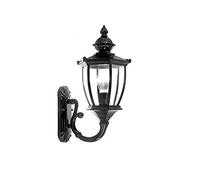 MYUYEE Lampada Da Parete Nordica Antica E27, Lampada Decorativa In Vetro, Lampada Da Parete Victoria Classica Retrò In Alluminio Bronzo Ottone, Lanterna per Villa E Ingress(Nero)
