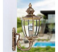 MYUYEE Lampada Da Parete Nordica Antica E27, Lampada Decorativa In Vetro, Lampada Da Parete Victoria Classica Retrò In Alluminio Bronzo Ottone, Lanterna per Villa E Ingress(Bronzo)