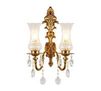 MYUYEE Lampada Da Parete per Soggiorno, Applique Da Parete per Villa, Lampadario Da Comodino, Apparecchi Di Illuminazione Decorativi per La Stanza, Lampadario E14 Edison, L(2 Luci)