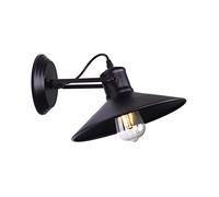 MYUYEE Lampada Da Parete Ul Nera con Filo Rigido, Lampada Da Parete Industriale Vintage, Lampada Da Parete Semplice con Braccio Oscillante, Dettagli In Ottone Anticato Spaz