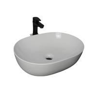 MYUYEE Lavabos De Sobreponer Lavabo De Sobreponer Ovalado Blanco Creativo Lavabo De Encimera De Cerámica Moderno Y Sencillo Lavabo De Tocador para Baño(490X355X135 Mm)