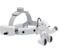 MYUYEE Lupa con Banda para La Cabeza, Lupas Iluminadas para Montaje En La Cabeza, 3,5X - 420 Mm, Lupas Binoculares Dentales, Lupa con Banda para La Cabeza Co