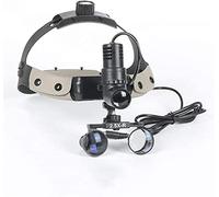 MYUYEE Lupa con Diadema, Lupa Digital De Mano, Lupa Binocular Quirúrgica Dental De 2,5 Aumentos, Lupa De 3 W, Lupa con Diadema De Cuero Y Luces.