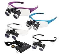 MYUYEE Lupas Dentales, Binoculares, Quirúrgicas, 2,5 Aumentos, con Diadema, para Cirugía Dental, Joyero, con Luz Led Y Estuche.