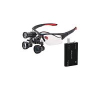 MYUYEE Lupas Dentales con Montura para La Cabeza, Lupas Iluminadas De 420 Mm, Lupa Dental Binocular De 2,5 Aumentos, Lupas Dentales Quirúrgicas De Larga Dist