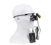 MYUYEE Lupas Dentales Led De 2,5/3,5 X 5 W, Lupa Quirúrgica De Laboratorio, Lupa Binocular De Vidrio Óptico con Faro Delantero(Negro-3.5X)