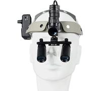 MYUYEE Lupas Dentales, Lupas Binoculares con Diadema, Lupas Quirúrgicas Dentales 4X 5X Opcionales con Luz Led, Distancia De Trabajo 420 Mm