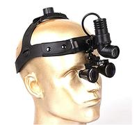 MYUYEE Lupas Dentales Lupas Dentales Lupas Binoculares Quirúrgicas Dentales Diadema De Cuero + Lámpara Frontal Led De 3 W 3.5X