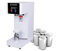 MYUYEE Máquina eléctrica de sellado de latas con pantalla LCD, altura ajustable para sellado automático de bebidas, incluyendo jugo, té de burbujas y cerveza, blanco (blanco)