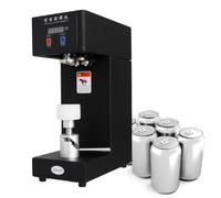 MYUYEE Máquina eléctrica de sellado de latas con pantalla LCD, altura ajustable para sellado automático de bebidas, incluyendo jugo, té de burbujas y cerveza, color blanco (negro)
