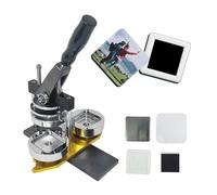 MYUYEE Máquina para Hacer Imanes Fotográficos De 50 X 50 Mm, Kit para Fabricar Imanes Cuadrados para Refrigerador, Color Negro, Rectangular. Incluye 100 Piezas Consumibles.