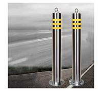 MYUYEE Paquete de 2 Conos de Seguridad Reflectantes de Acero Inoxidable para estacionamiento en la Entrada con Cerradura para Proteger su Espacio de estacionamiento.,110 cm/43,3 Pulgadas