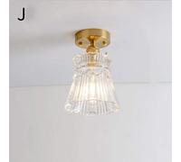 MYUYEE Plafoniera Nordica Lampada Da Soffitto Stile Giapponese Ottone Vetro Luci Sospese Semplici Scale Guardaroba Finestra A Bovindo Casa Balcone Luce D'Ingresso Lampadari(J Lamp)