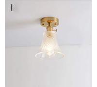 MYUYEE Plafoniera Nordica Lampada Da Soffitto Stile Giapponese Ottone Vetro Luci Sospese Semplici Scale Guardaroba Finestra A Bovindo Casa Balcone Luce D'Ingresso Lampadari(Lampada I)